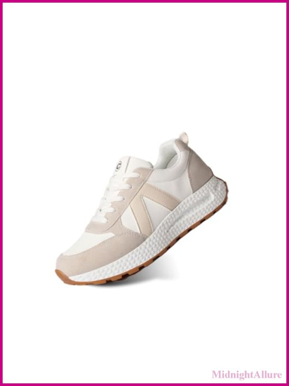 Women's Athletic Walking Shoes Color Block Platform Lace-up Sneakers Running